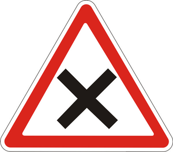 1.6 пересечение равнозначных дорог - Дорожные знаки - Предупреждающие знаки - магазин ОТиТБ - охрана труда и техника безопасности