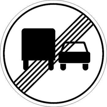 3.23 конец зоны запрещения обгона грузовым автомобилям - Дорожные знаки - Запрещающие знаки - магазин ОТиТБ - охрана труда и техника безопасности