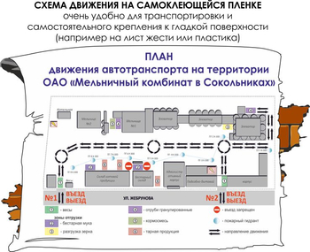 Схема движения (тип c, 2х2 метра пленка) - Охрана труда на строительных площадках - Схемы движения - магазин ОТиТБ - охрана труда и техника безопасности