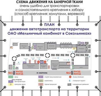 Схема движения (тип c, 1х1 метр, банер) - Охрана труда на строительных площадках - Схемы движения - магазин ОТиТБ - охрана труда и техника безопасности