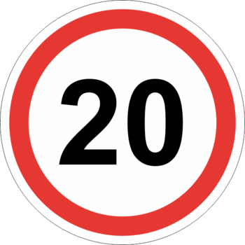 Знак 3.24 ограничение максимальной скорости (20 км/ч) - Дорожные знаки - Запрещающие знаки - магазин ОТиТБ - охрана труда и техника безопасности