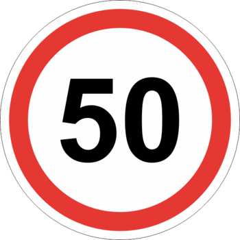Знак 3.24 ограничение максимальной скорости (50 км/ч) - Дорожные знаки - Запрещающие знаки - магазин ОТиТБ - охрана труда и техника безопасности