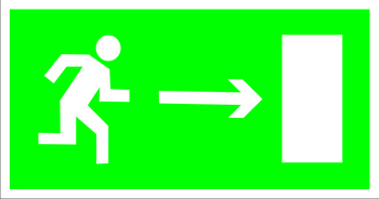 E03 направление к эвакуационному выходу направо (пленка, 300х150 мм) - Знаки безопасности - Эвакуационные знаки - магазин ОТиТБ - охрана труда и техника безопасности
