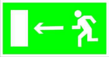 E04 направление к эвакуационному выходу налево (пластик, 300х150 мм) - Знаки безопасности - Эвакуационные знаки - магазин ОТиТБ - охрана труда и техника безопасности