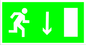 E09 указатель двери эвакуационного выхода (правосторонний) (пластик, 300х150 мм) - Знаки безопасности - Эвакуационные знаки - магазин ОТиТБ - охрана труда и техника безопасности