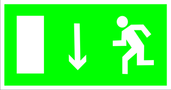 E10 указатель двери эвакуационного выхода (левосторонний) (пластик, 300х150 мм) - Знаки безопасности - Эвакуационные знаки - магазин ОТиТБ - охрана труда и техника безопасности