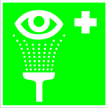 Ec04 пункт обработки глаз (пластик, 200х200 мм) - Знаки безопасности - Знаки медицинского и санитарного назначения - магазин ОТиТБ - охрана труда и техника безопасности