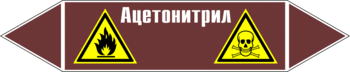 Маркировка трубопровода "ацетонитрил" (пленка, 252х52 мм) - Маркировка трубопроводов - Маркировки трубопроводов "ЖИДКОСТЬ" - магазин ОТиТБ - охрана труда и техника безопасности