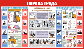 С130 Охрана труда при работе на складе (1200х700мм, пластик 3мм) - Стенды - Охрана труда на складе - магазин ОТиТБ - охрана труда и техника безопасности