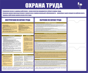 С160 Стенд охрана труда (1200х1000 мм, пластик ПВХ 3мм, алюминиевый багет золотого цвета) - Стенды - Стенды по охране труда - магазин ОТиТБ - охрана труда и техника безопасности