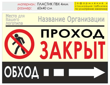 Информационный щит "обход справа" (пластик, 60х40 см) t08 - Охрана труда на строительных площадках - Информационные щиты - магазин ОТиТБ - охрана труда и техника безопасности