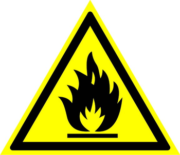W01 пожароопасно! легковоспламеняющиеся вещества (пленка, сторона 200 мм) - Знаки безопасности - Предупреждающие знаки - магазин ОТиТБ - охрана труда и техника безопасности