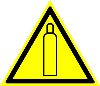 W19 газовый баллон (пленка, сторона 200 мм) - Знаки безопасности - Предупреждающие знаки - магазин ОТиТБ - охрана труда и техника безопасности