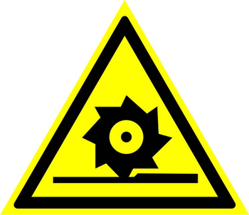W22 осторожно! режущие валы (пластик, сторона 200 мм) - Знаки безопасности - Предупреждающие знаки - магазин ОТиТБ - охрана труда и техника безопасности